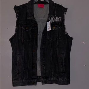 Misfits Jean jacket with cutoff sleeves NWT